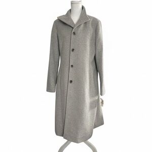 NWT Cole Haan Wool Blend Gray Long Coat Women’s Size 14